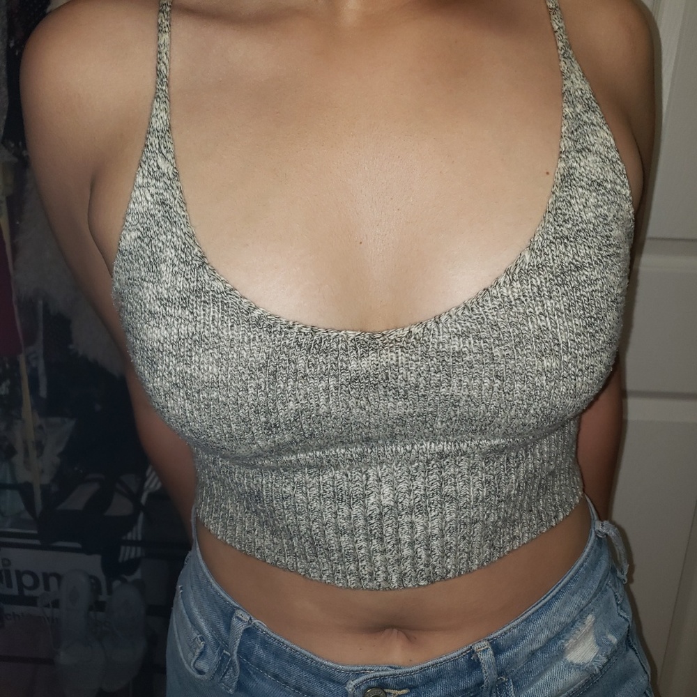 Gray Crop Top